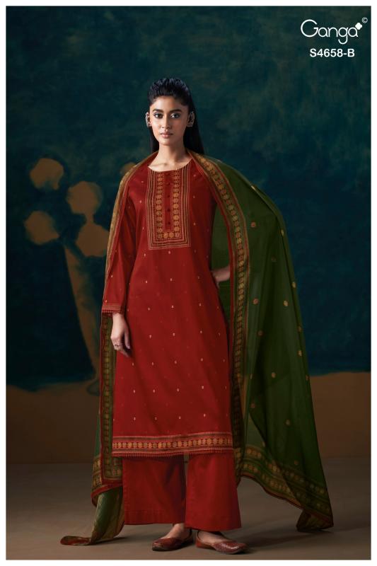 Ganga venisha 4658 wholesale pashmina dress material